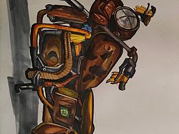 蒸汽朋克，破舊摩托車