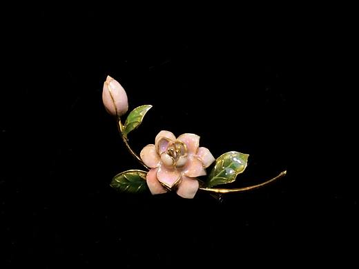 首饰设计|茉莉花胸针
