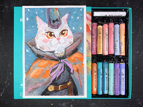 油画棒｜黑猫警长白猫少卿