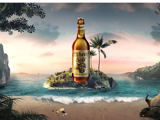 啤酒合成海报