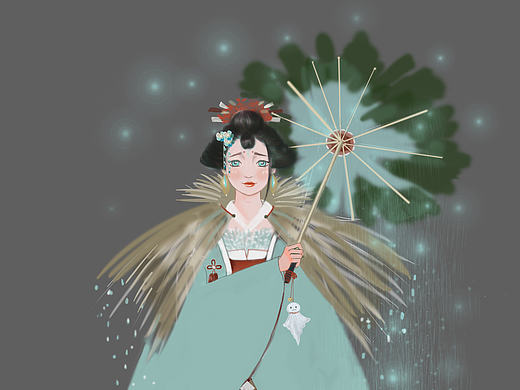 阴阳师-百绘罗衣-雨女皮肤概念