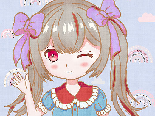 原创二次元Q版少女头像