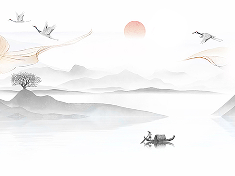 新中式意境水墨山水画
