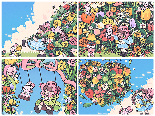 原创插画系列合辑《春日梦》