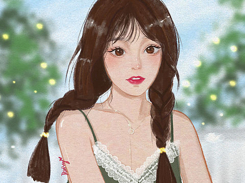 手绘头像——夏天（个人主页-ZNDk3OTA5NjQ=） - 创作习作 - 站酷设计师叮当小鱼原创素材 - 站酷ZCOOL