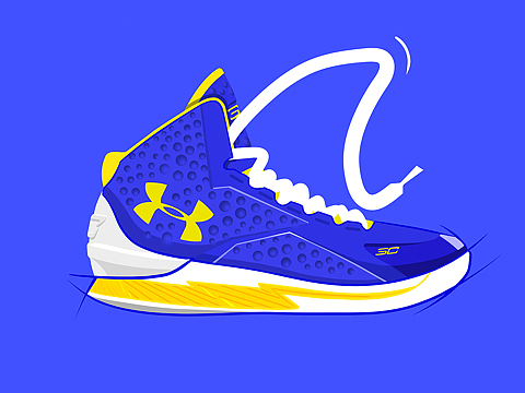 库里1-7代球鞋插画