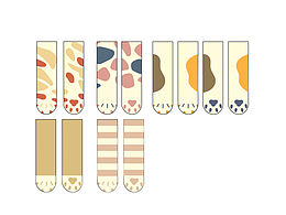 袜子设计图稿分享｜珊瑚绒猫爪袜系列