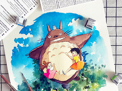 小花的水彩～龙猫～