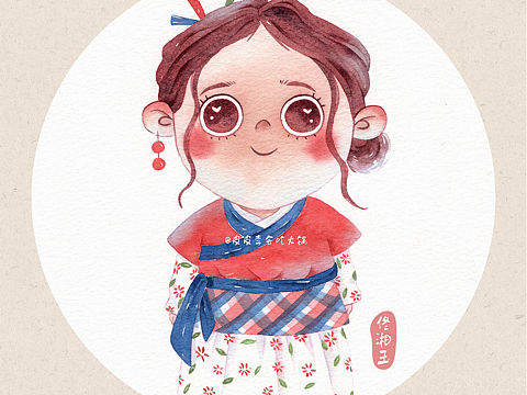 手绘水彩儿童插画—武林外传