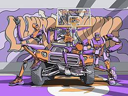 李宁YOUNG大童篮球鞋插画