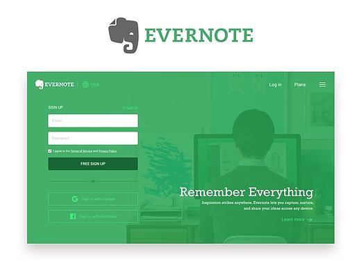Evernote官网重设计