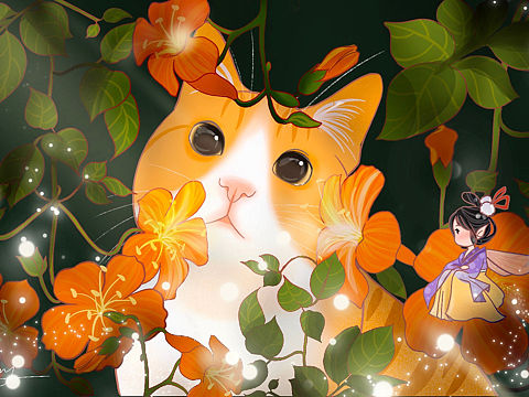 给主子画了张插画做壁纸