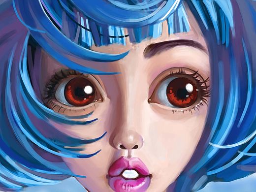 蓝发baby（个人主页-ZMTYxNzk4Mjg=） - 创作习作 - 站酷设计师wangfei8888原创素材 - 站酷ZCOOL