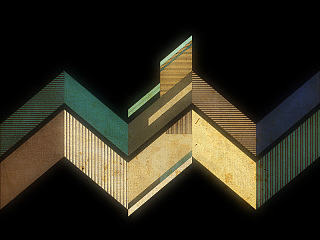 几何图案的复古怀旧海报