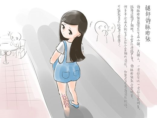 孕期小知识手绘插画