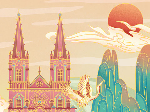 记忆广州-国潮插画