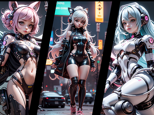 Stable Diffusion训练——赛博少女系列（个人主页-ZNjUwOTkwNTY=） - AI作品 - 站酷设计师稀奇Grady原创素材 - 站酷ZCOOL