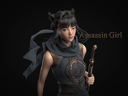 Assassin Girl 丨 第一次做PBR全流程的CG角色