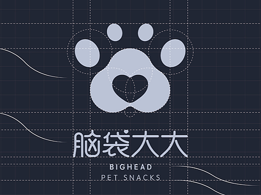 脑袋大大宠物零食logo设计