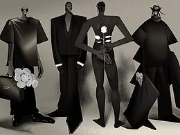 Balenciaga的黑白插畫(huà)