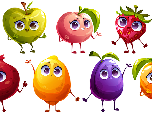 可爱的水果和浆果人物微笑（个人主页-ZNjA1NjM0Njg=） - 网络表情 - 站酷设计师文创游礼原创素材 - 站酷ZCOOL