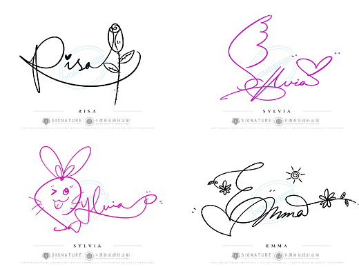 CARTOON SIGNATURE DESIGN卡通签名设计定制
