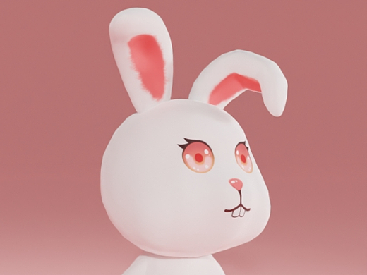 可爱卡通兔子-Blender模型