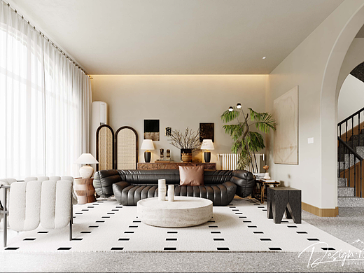 几何空间视觉表现 | 溪岸宝墅现代客餐厅（个人主页-ZNjU4NDc0NDg=） - 家装设计 - 站酷设计师几何空间灬原创素材 - 站酷ZCOOL