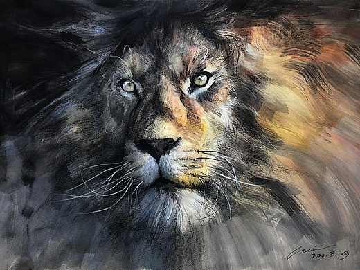 经典现代素描狮子