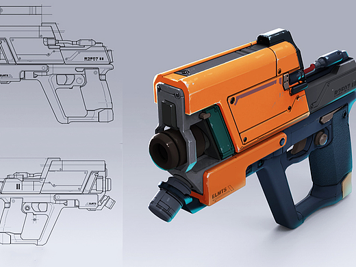 【maya武器建模】零基础手枪模型制作教程。maya建模