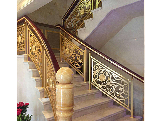 铝艺雕花楼梯护栏 美式铝艺护栏 