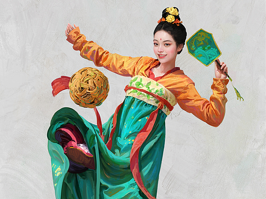 宫廷蹴鞠 女子预备役（个人主页-ZNjgwNjkxNzI=） - 创作习作 - 站酷设计师鹿野fb原创素材 - 站酷ZCOOL