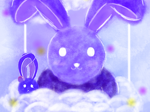 云朵上的兔子-紫色系列