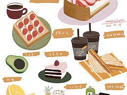   甜品插画练习