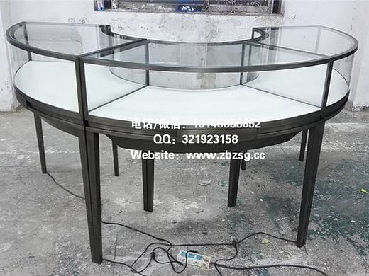 深圳精品弧形不锈钢珠宝展示柜_深圳展示柜_弧形不锈钢珠宝展柜