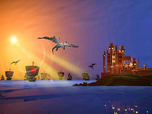 《冰与火之歌》C4D剪纸风格作品