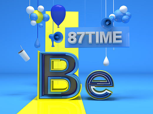 c4d 立体字母 海报