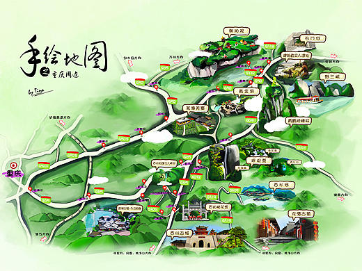 手繪地圖（個人主頁-ZMTk1MjUxNTY=） - 商業(yè)插畫 - 站酷設計師Tina_Wang原創(chuàng)素材 - 站酷ZCOOL