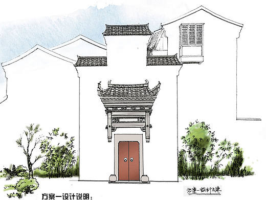 关于门头的手绘方案小稿