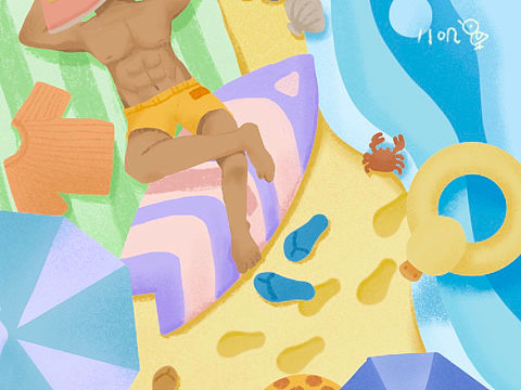 插畫課“大暑”閃屏練習[xyj得意]（個人主頁-ZMzc3MDIwMjQ=） - 創(chuàng)作習作 - 站酷設(shè)計師八嘰原創(chuàng)素材 - 站酷ZCOOL