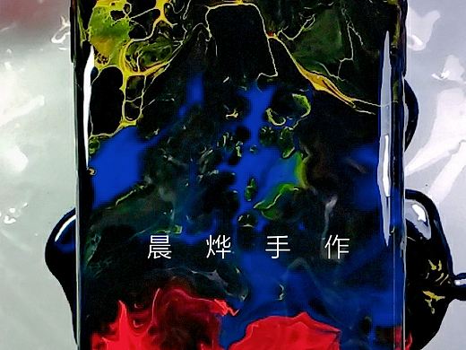 丙烯流体画手机壳作品