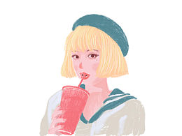 临摹｜想喝奶茶