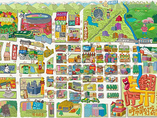吃翻呼市【呼和浩特市美食手绘地图】