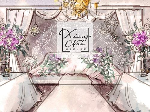 婚礼手绘/过程分享及ps水彩机理笔刷制作方法