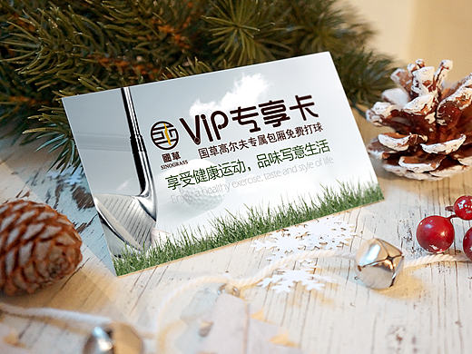 折页设计 卡片设计 二折页 高尔夫VIP体验卡设计