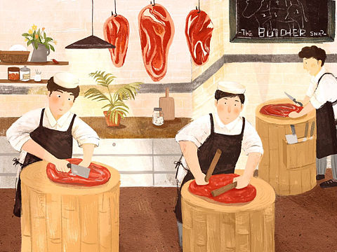 牛味觉醒-牛肉火锅商业插画