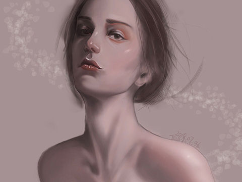 手绘 Wacom 人物肖像 