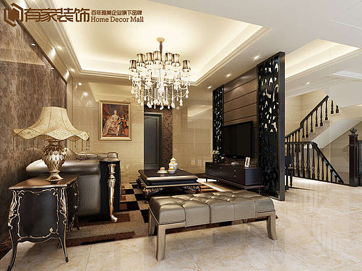 厦门东方新城200平欧式经典风格设计案例装修效果图