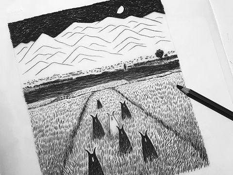 致野孩子乐队的丝网版画（个人主页-ZNDc5NjAwMjg=） - 艺术插画 - 站酷设计师左旋_AlienX原创素材 - 站酷ZCOOL