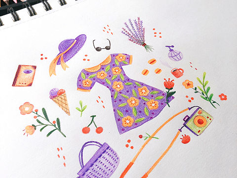 紫色系～#亲心速写团练#